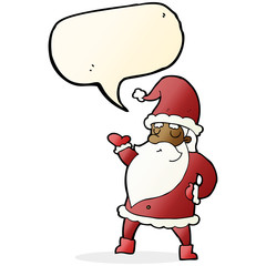 cartoon santa claus with speech bubble