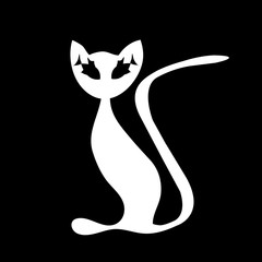 Sly cat loves fish. In eyes his dreams.