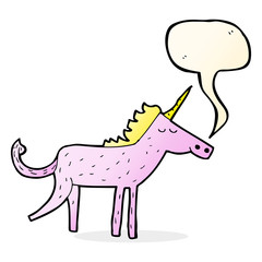 cartoon unicorn with speech bubble
