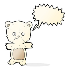 cute cartoon polar bear with speech bubble