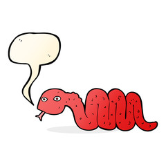 funny cartoon snake with speech bubble