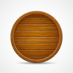 wooden barrel end top vector background isolated