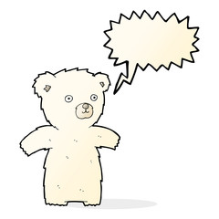 cute cartoon polar bear with speech bubble