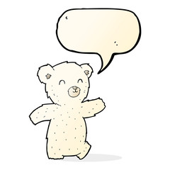 cute cartoon polar bear with speech bubble