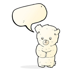 cute cartoon polar bear with speech bubble