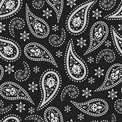 Paisley seamless pattern. Indian cucumber. Oriental decorative ornament