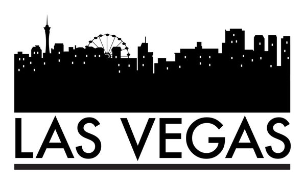 Abstract skyline Las Vegas with various landmarks