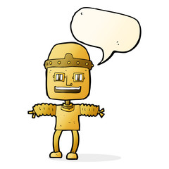 cartoon robot with speech bubble