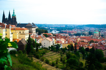 Fototapeta na wymiar PRAGUE, CZECH REPUBLIC - AUGUST 21, 2012: view of Prague, Czech