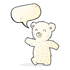 cute cartoon polar bear with speech bubble