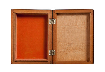 Open wooden box,