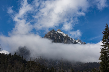 Fototapeta na wymiar Mountain landscape in Romania – Peak in Bucegi Mountains.