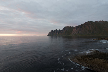 Norway, Senja, Okshornan / Beautiful, idyllic Senja is Norway's second largest island. Visitors to Senja may enjoy the sea, mountains, beaches, fishing villages and inland areas.