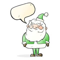 cartoon santa claus with speech bubble