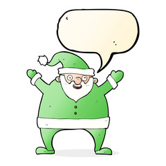 cartoon santa claus with speech bubble