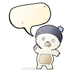 cute cartoon polar bear with speech bubble