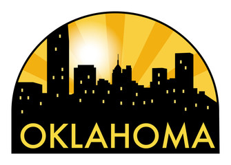 Fototapeta premium Abstract skyline Oklahoma, with various landmarks