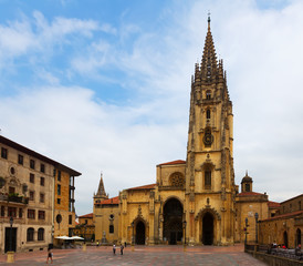 Fototapeta na wymiar iew with Oviedo Cathedral