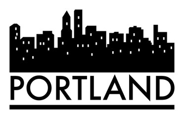 Fototapeta premium Abstract skyline Portland with various landmarks