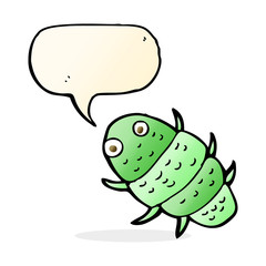 cartoon bug with speech bubble