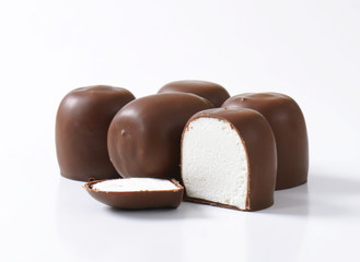 Chocolate-coated marshmallow treats