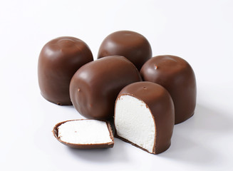 Chocolate-coated marshmallow treats