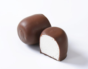 Chocolate-coated marshmallow treats