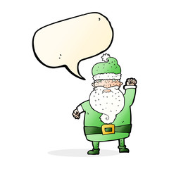 cartoon angry santa claus with speech bubble