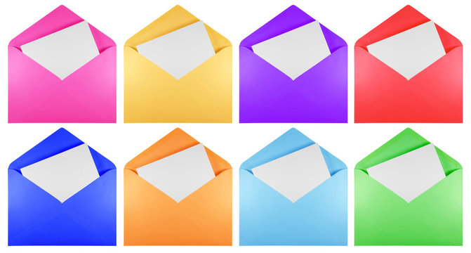 Blank open envelope - colorful