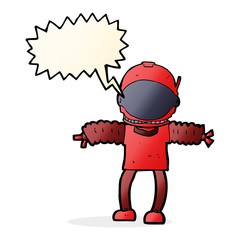 cartoon astronaut with speech bubble