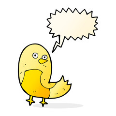 cartoon bird with speech bubble