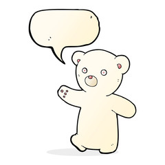 cartoon polar bear cub with speech bubble