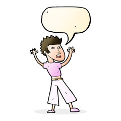 cartoon man panicking with speech bubble