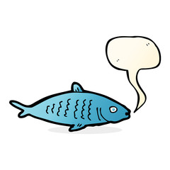 cartoon fish with speech bubble
