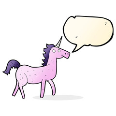 cartoon unicorn with speech bubble