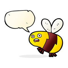 cartoon bee with speech bubble