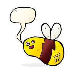 cartoon bee with speech bubble