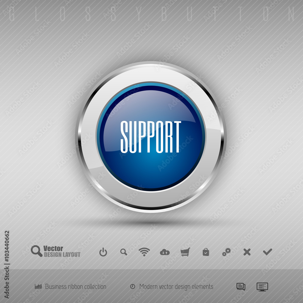 Poster vector design elements blue and gray glossy button with set of i