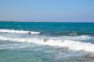 Aegean Sea and blue sky.