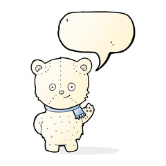 cute cartoon polar bear with speech bubble