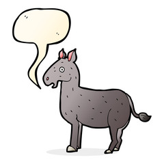 cartoon mule with speech bubble