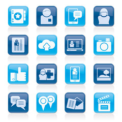 Social media, network and internet icons - vector icon set
