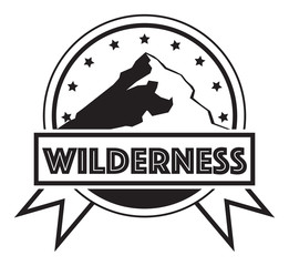 Fototapeta premium black and white abstract symbol with mountain, and ribbon, isola