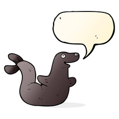 cartoon seal with speech bubble