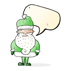 cartoon santa claus with speech bubble