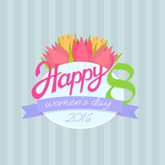 Happy Womens Day celebration. Flat design