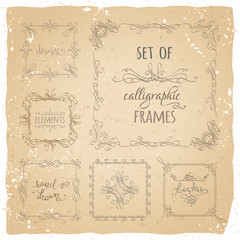 Vector set of calligraphic frames.