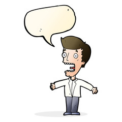 cartoon screaming man with speech bubble