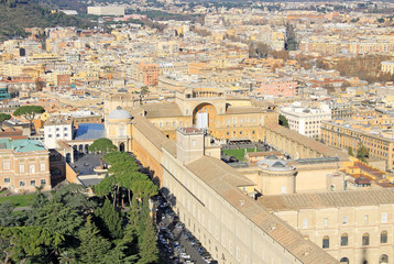 ROME, ITALY - DECEMBER 20, 2012: Aerial View of Rome and Vatican from St. Peter's Basilica, Rome, Italy