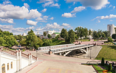 Fototapeta na wymiar Vitebsk, Pushkin bridge. Belarus